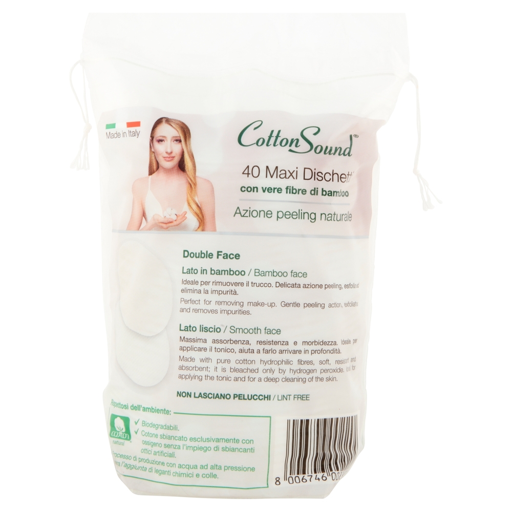 Cotton Sound Bamboo Maxi Dischetti Levatrucco 40 pz